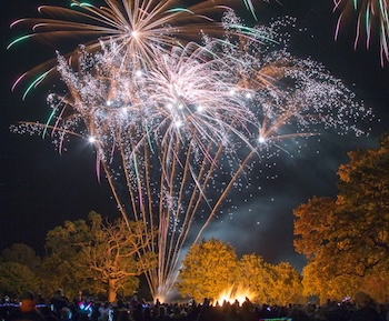 Bonfire and fireworks