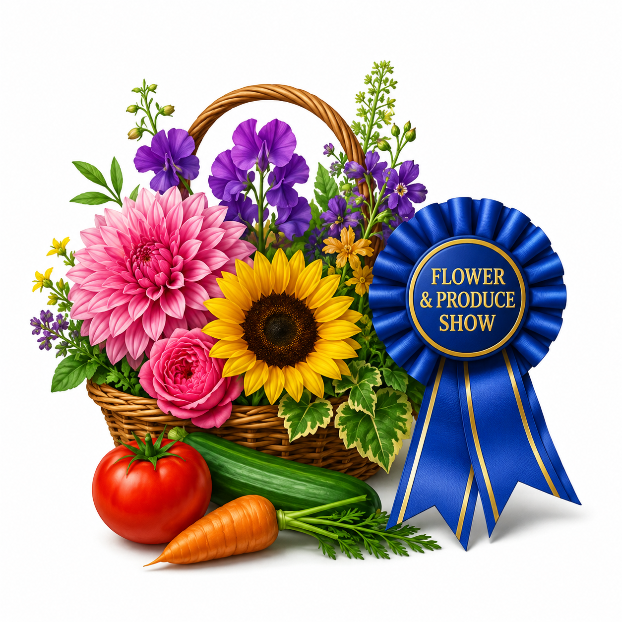 Flower and produce show basket